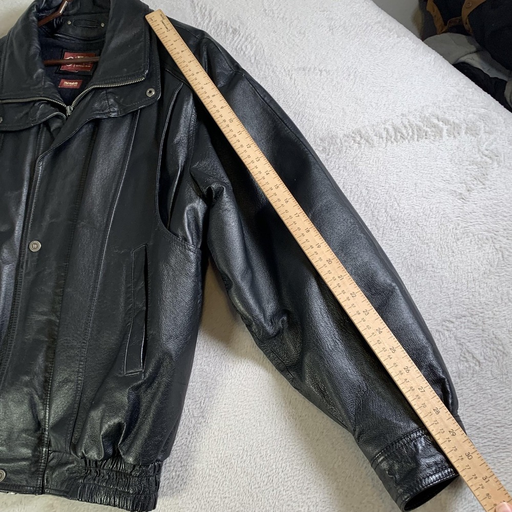 Wilsons Leather Jacket Mens XLT Black Bomber Thinsulate Insulated Vintage 90s - Picture 9 of 16
